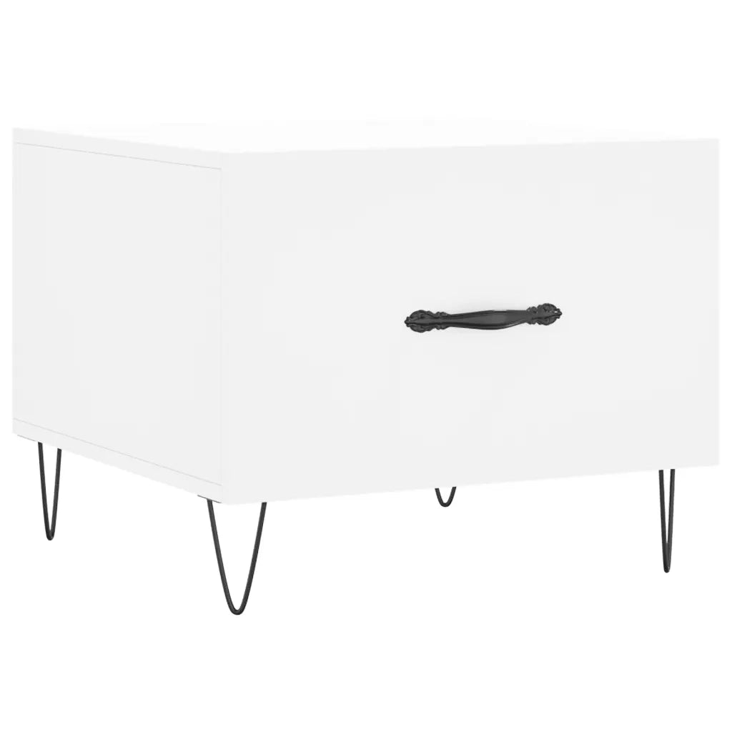 Tavolini da Salotto 2 pz Bianchi 50x50x40 cm Legno Multistrato 829381