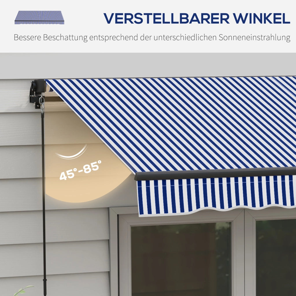 Tenda da sole con manovella ¨C Xylo ¨C 247x295 cm Blu e Bianco