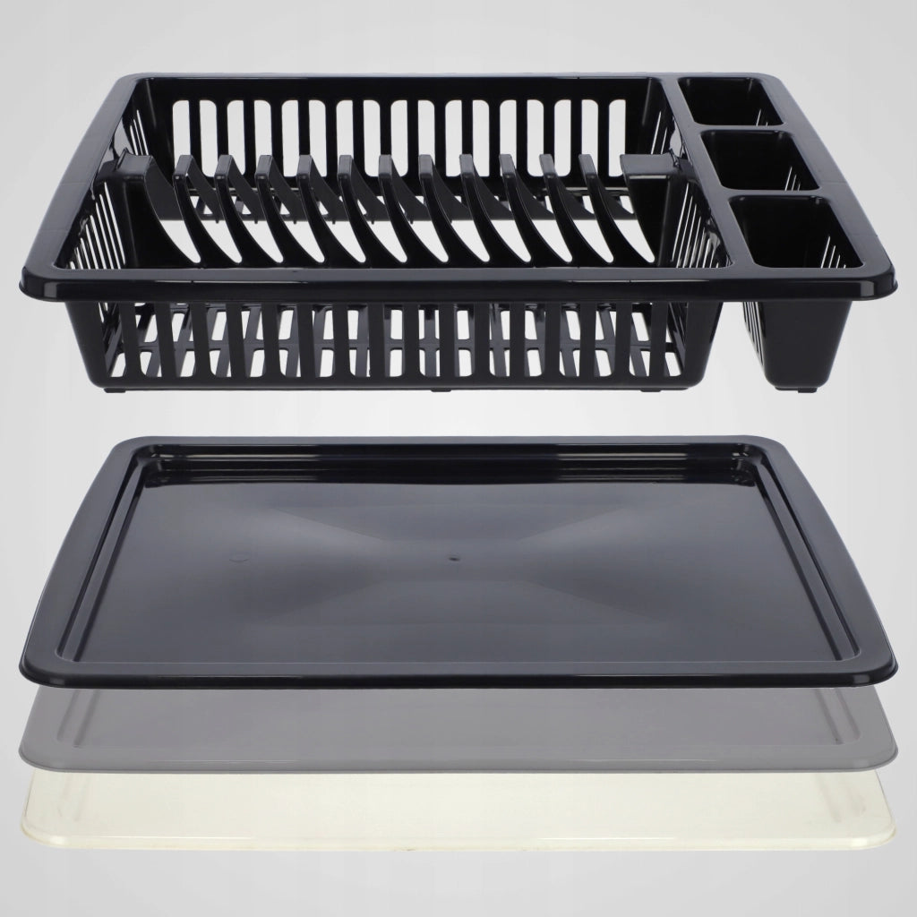 Scolapiatti KADAX per posate, grande vassoio in plastica autoportante da 46 cm