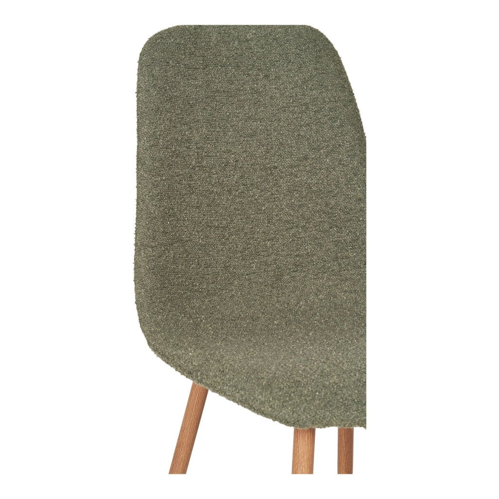 Set 2 sedie da pranzo Stockholm in Bouclé Verde Scuro con Gambe Effetto Legno