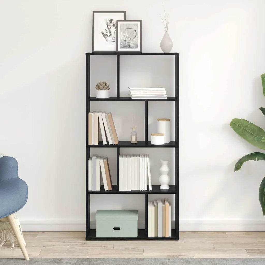 Armadio per Libri 8 livelli 60 x 20 x 120,5 cm Rovere Nero 869254