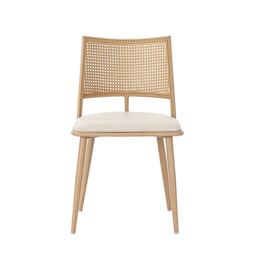 Set di 2 sedie in rattan con seduta in PU; beige
