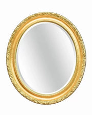 Mobili2g - specchiera in foglia oro ovale- misure: l.64 x h.84 x p.6