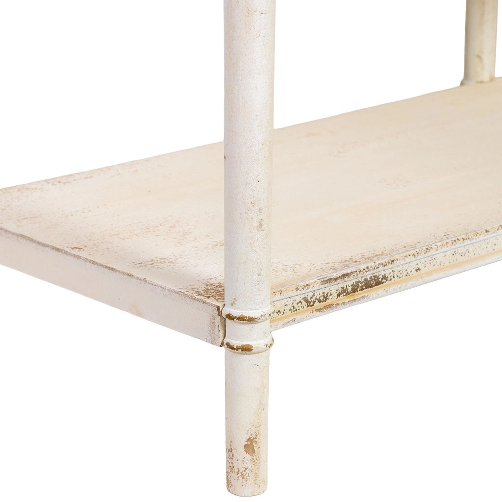 Scaffale in legno marrone e bianco 160x50x90h cm