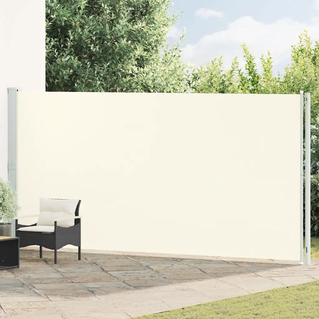 Tenda da Sole Laterale Retrattile per Patio 200x614 cm Crema 317971