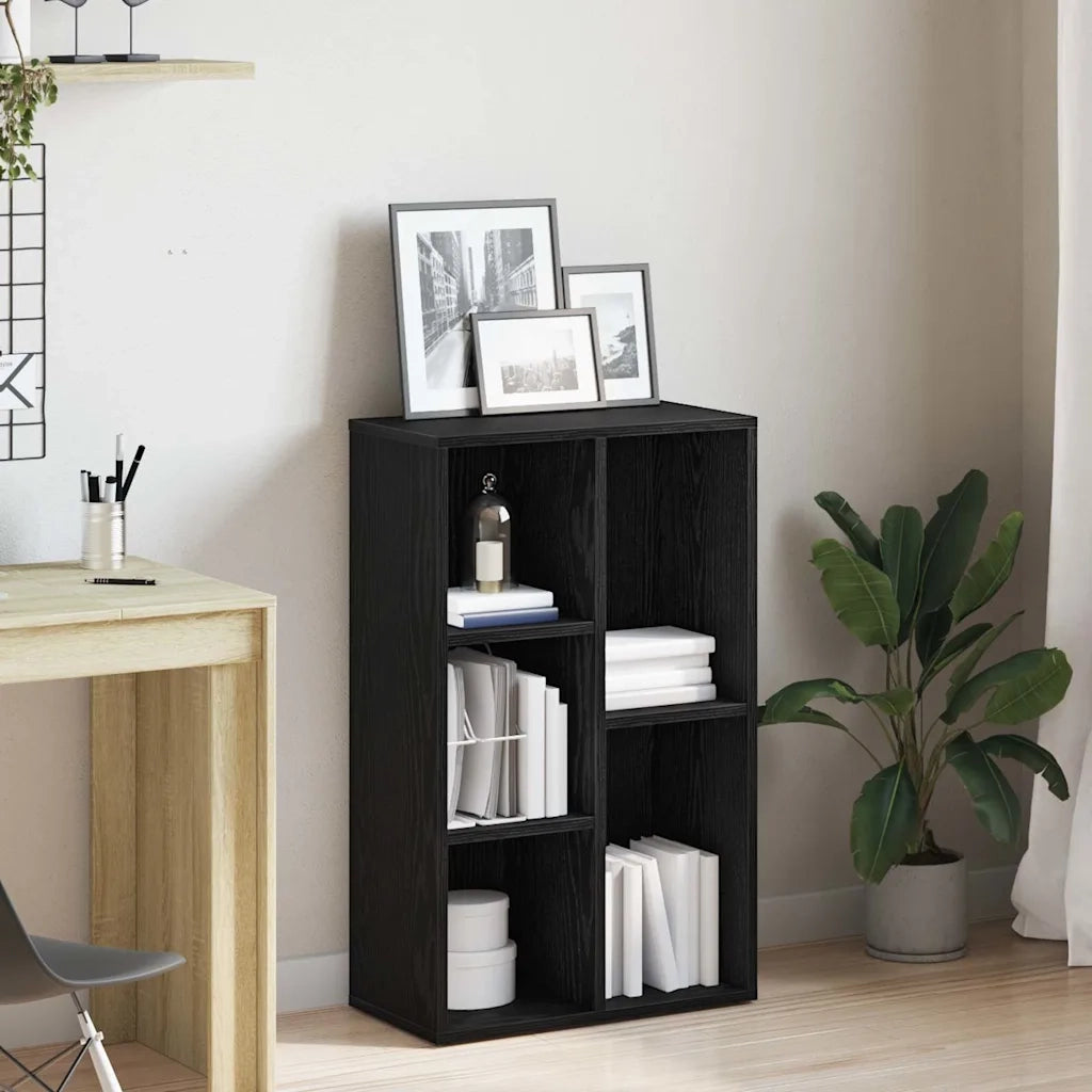 Libreria Rovere Nero 50x25x80 cm in Legno Multistrato
