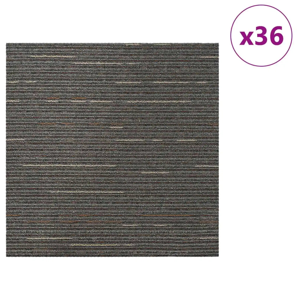 Piastrella per Tappeto Striato Marrone Scuro 50 x 50 cm 36 pcs 42032473