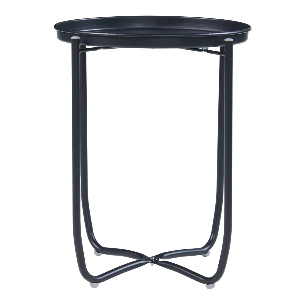 Tavolino da caffè con consolle laterale e piano in acciaio rimovibile 53 x 40 cm nero 03_0010762