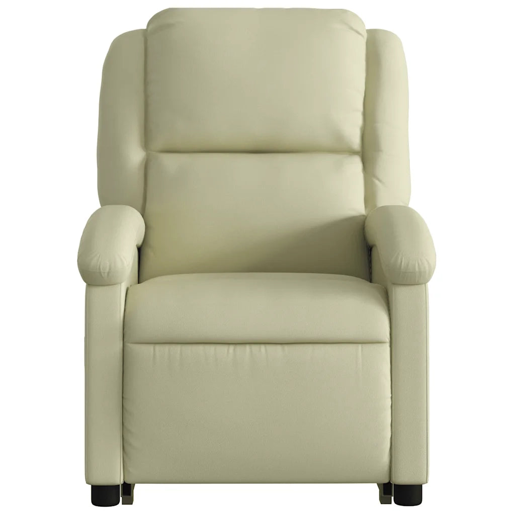 Poltrona Alzapersona Reclinabile Crema in Vera Pelle 3204264