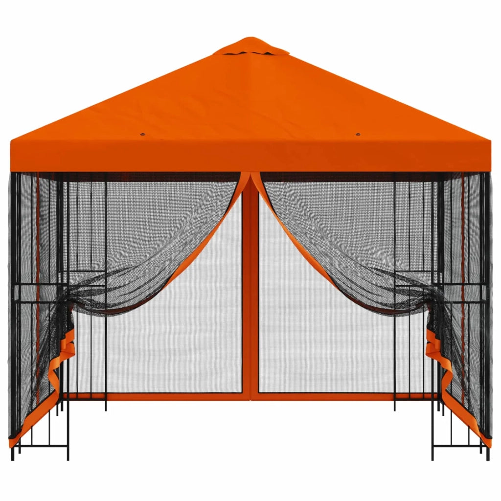 Gazebo | Pergolato da giardino con pareti laterali 3 x 3 m Arancione