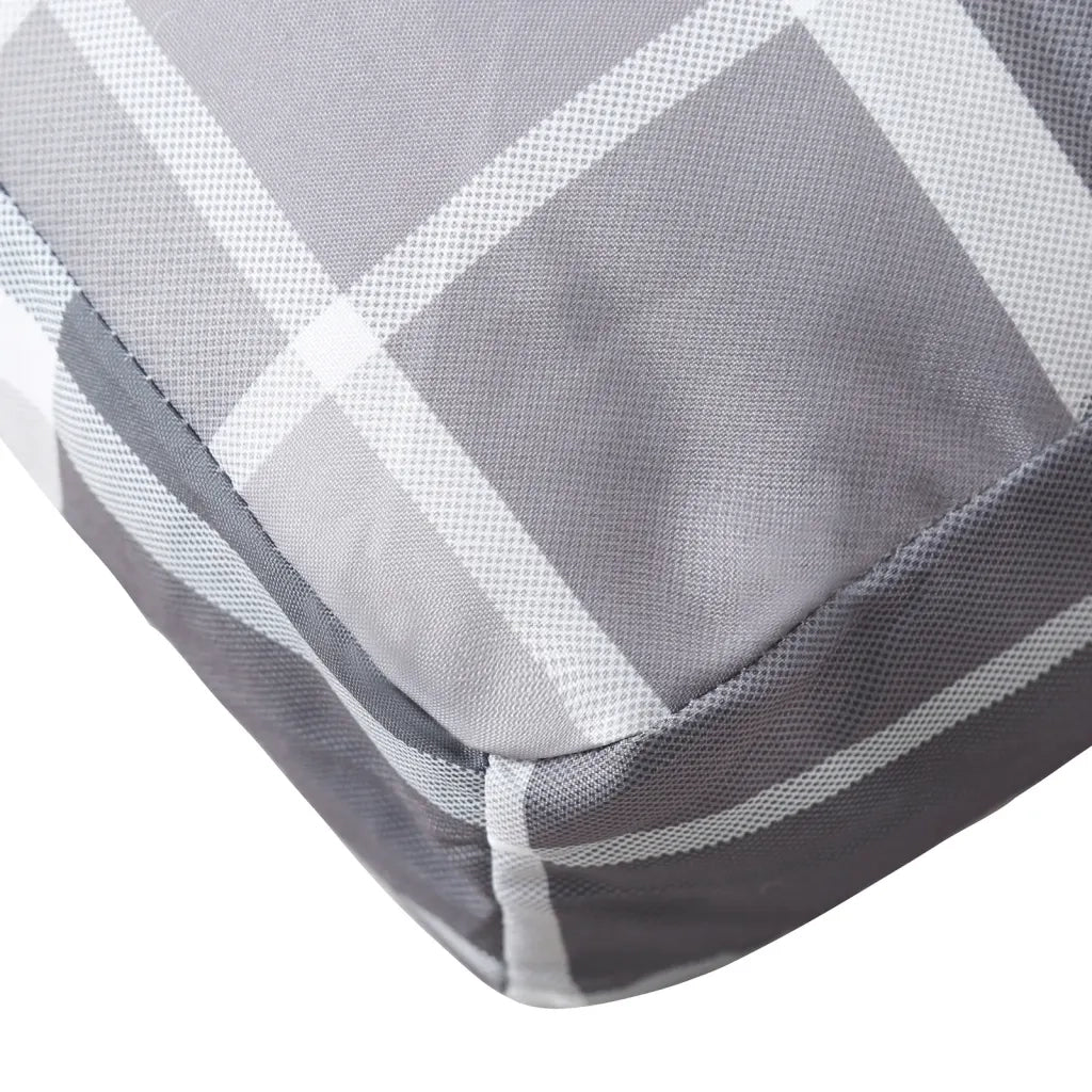Cuscino per Pallet a Quadri Grigi 70x40x12 cm in Tessuto