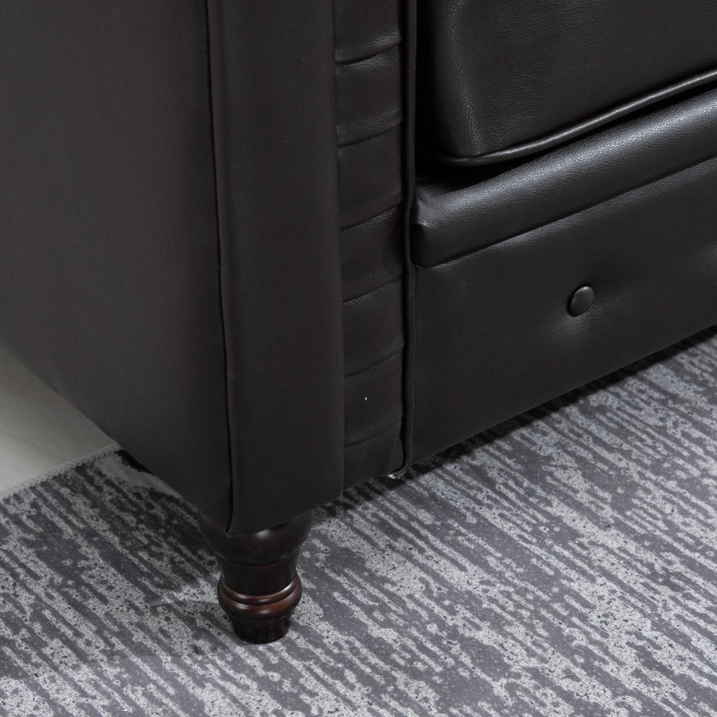 Divano 2 Posti 160x84x80 cm in Similpelle  Marrone Scuro