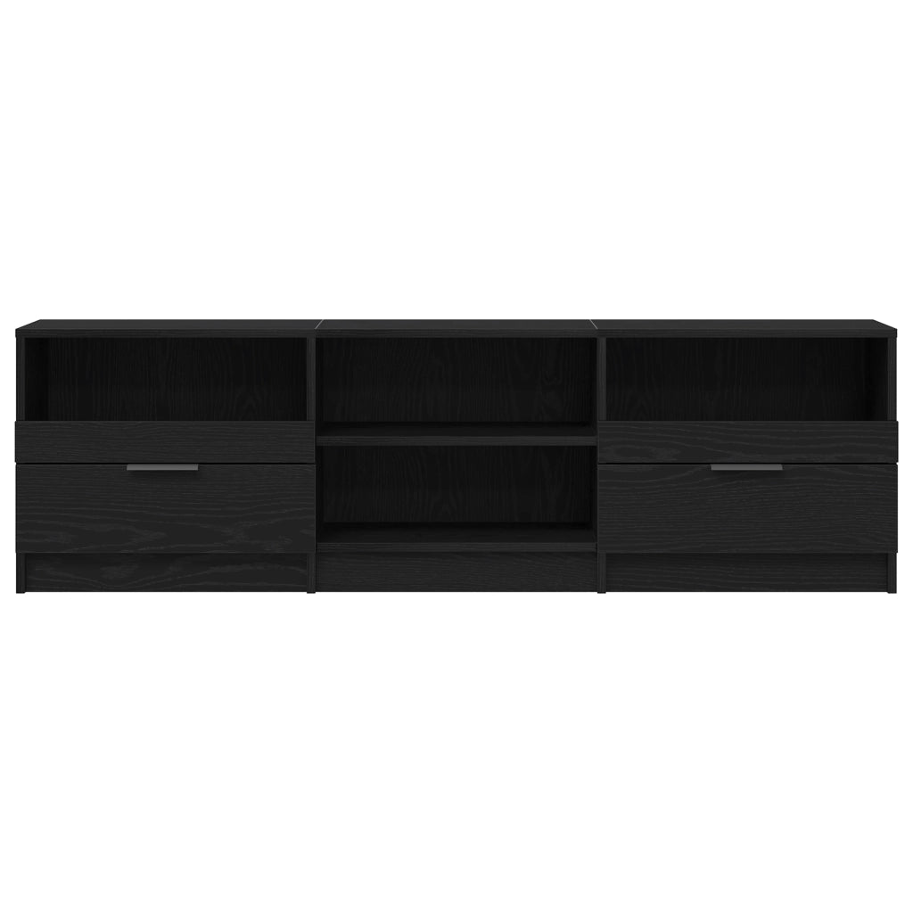 Mobile TV  Nero Rovere 150x33,5x45 cm Legno ingegnerizzato