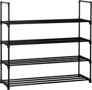 Scatola a 4 livelli in metallo per scarpe 20 paia di organizzatore di storage per ingresso ripiano di accumulo di armadio pannelli robusti