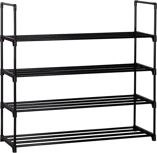 Scatola a 4 livelli in metallo per scarpe 20 paia di organizzatore di storage per ingresso ripiano di accumulo di armadio pannelli robusti