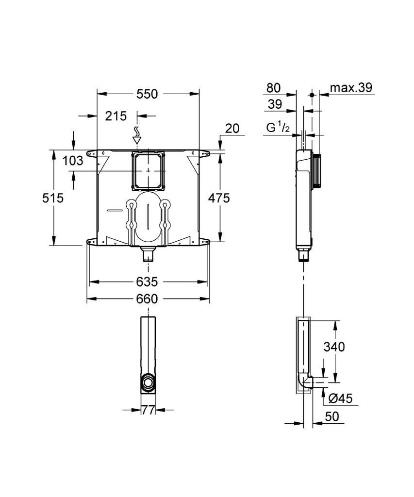 Grohe Cassetta di Sciacquo ad Incasso per WC 38863000