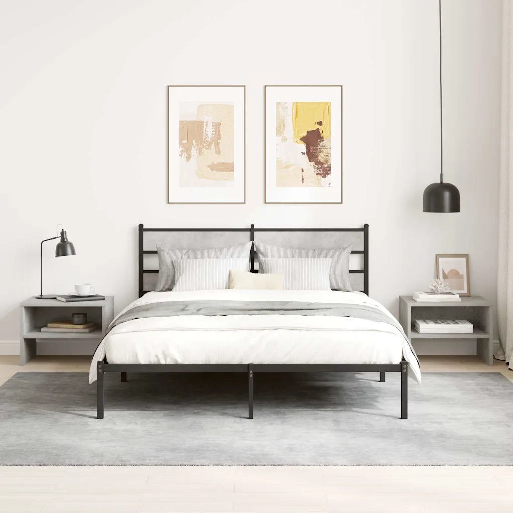Comodino | Armadio da Notte | Mobiletto da notte Grigio Cemento 40x30x30 cm in Legno Multistrato