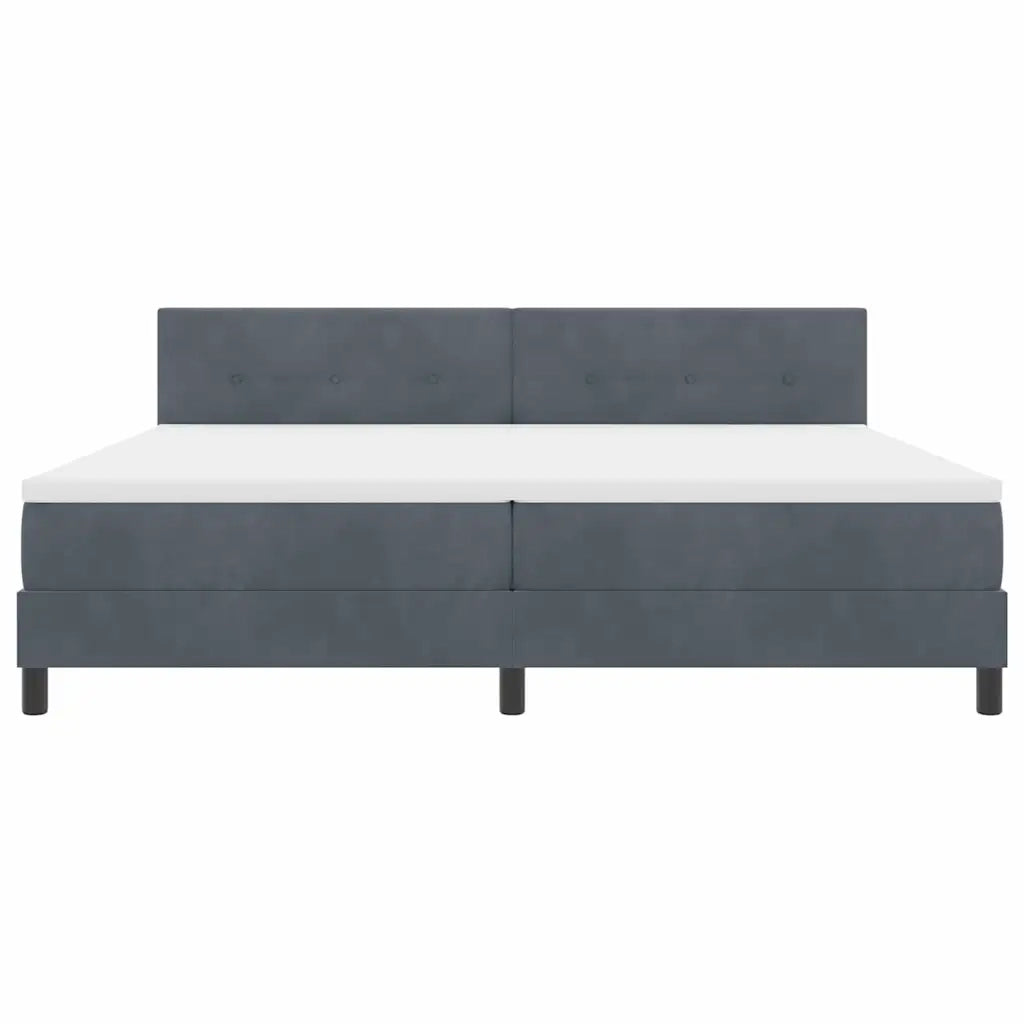 Letto a Sorgente LED con led Grigio scuro 200 x 200 cm Velluto 3342675