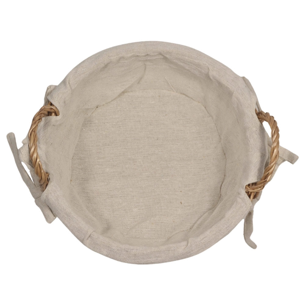 Ceste cestini portapane tondo x 5 vimini con manici intrecciati cm28x23,5xh 15,5
