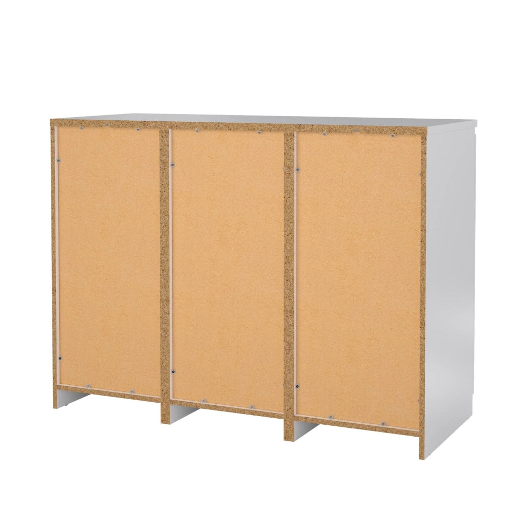 Credenza con ante e Angelika, colore bianco lucido, cm 120 x 90 x 50