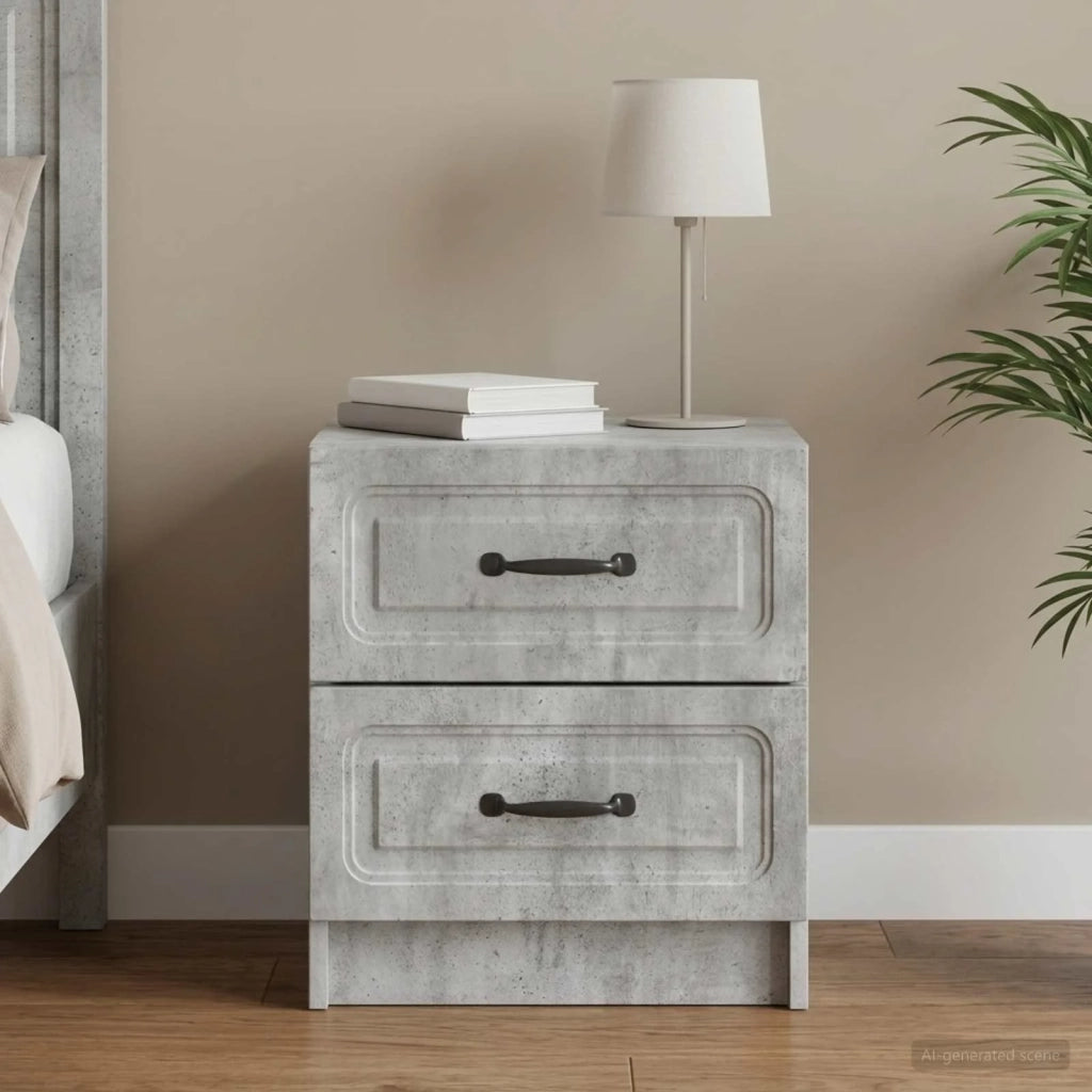 Armadio da Notte Grigio Cemento 43 x 34,5 x 44,5 cm 895681