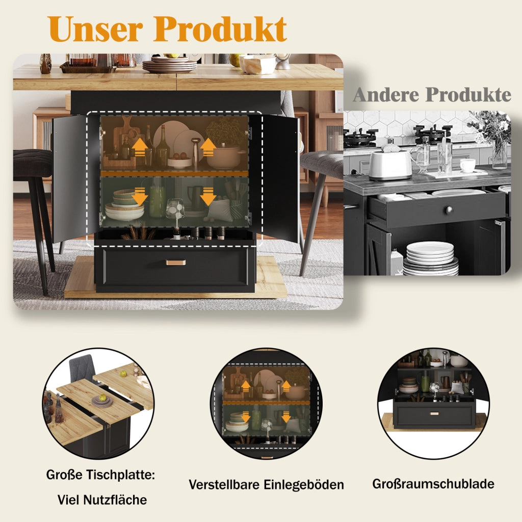 Tavolo da pranzo allungabile 110-140x80 cm in MDF