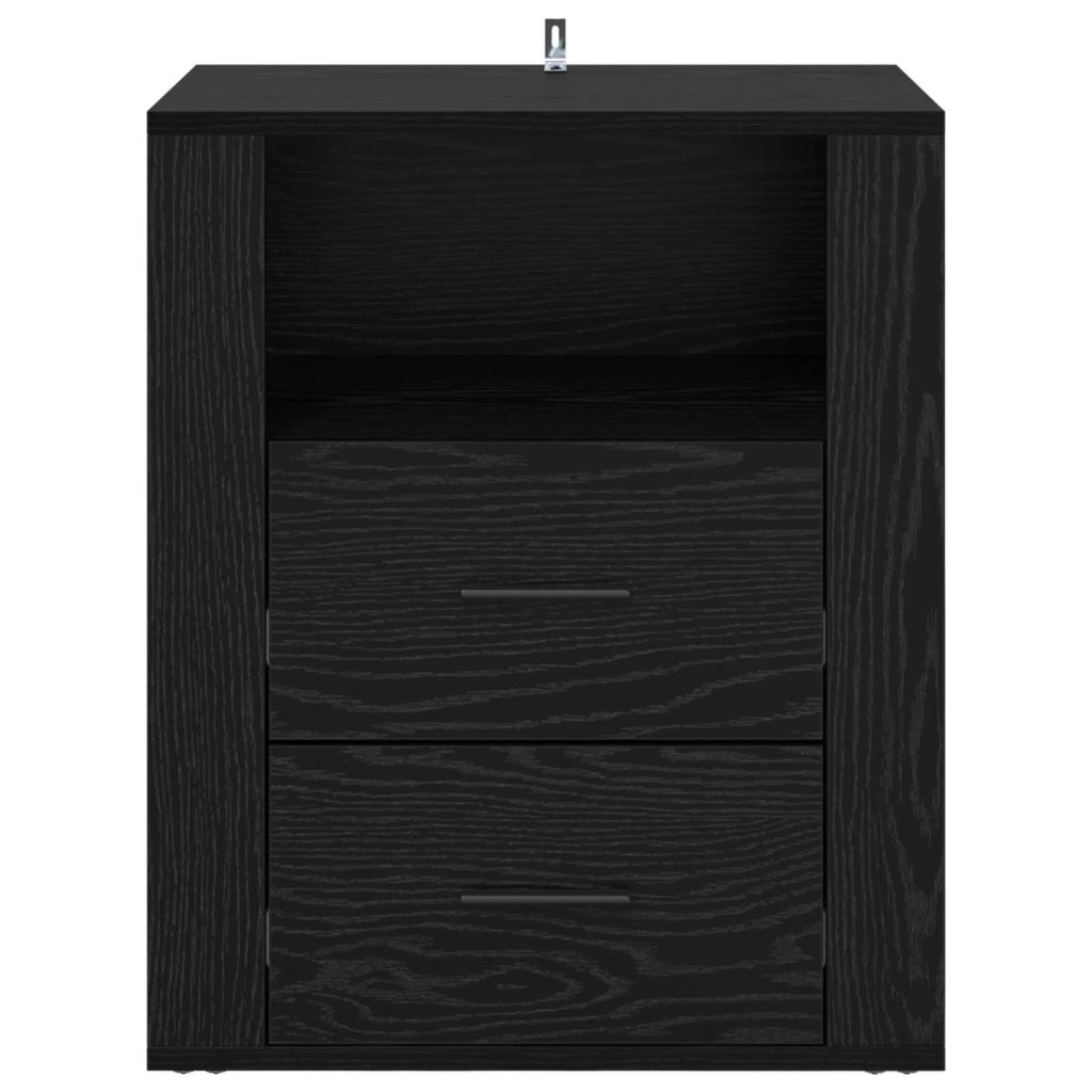 Armadio da Notte Rovere Nero 35 x 50 x 60 cm Legno multistrato