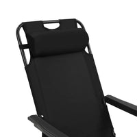 Lettini Prendisole 2 pz Pieghevoli con Poggiagambe Acciaio Nero cod mxl 6903