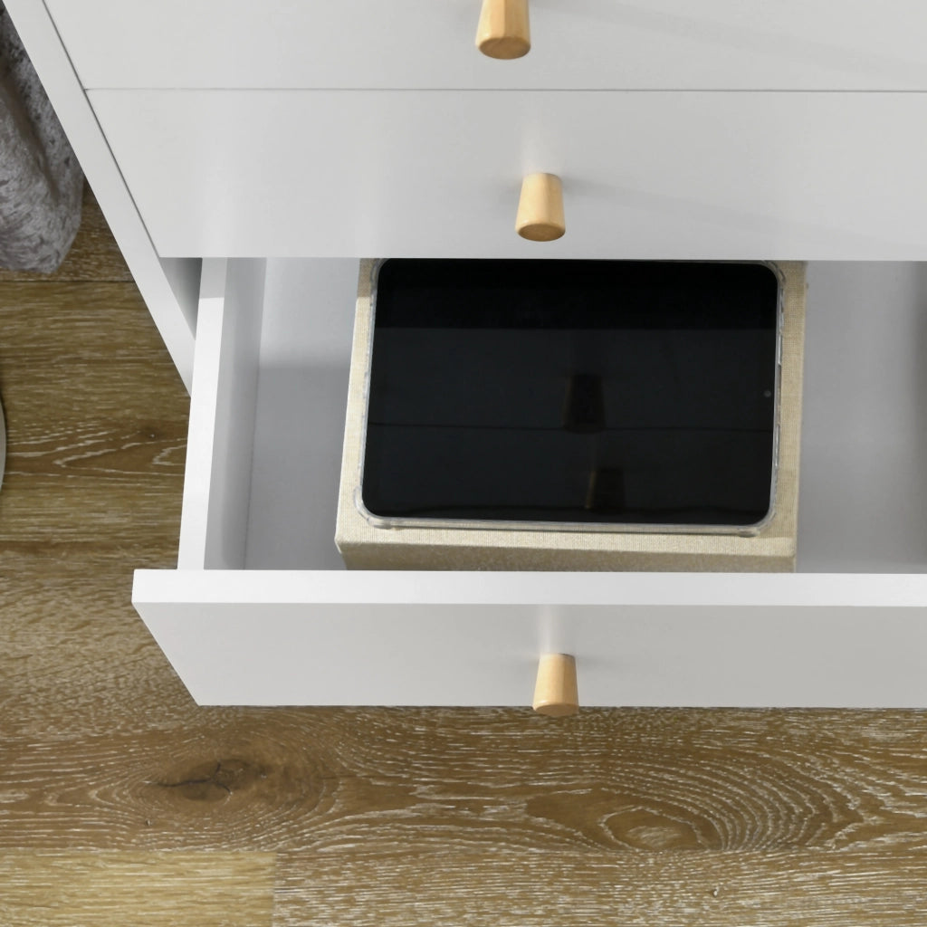 Cassettiera con 3 Cassetti ¨C Zephmum ¨C Bianco Legno Pino 80x30x80 cm