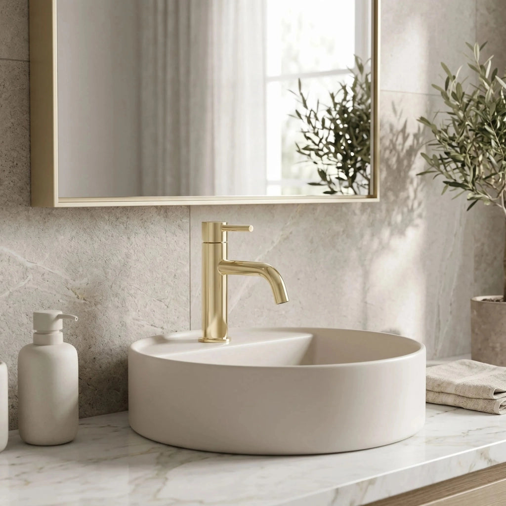 Rubinetto Da Lavabo Rea Lungo L. Gold Low