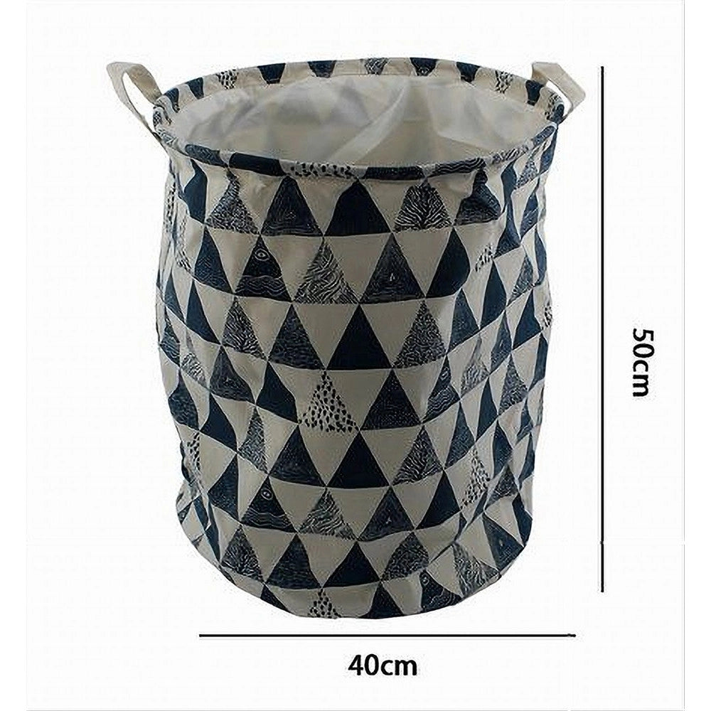 Trade Shop - Cesto Porta Biancheria Vestiti Sporchi Pieghevole Motivo Triangoli 40x50cm 10477 -