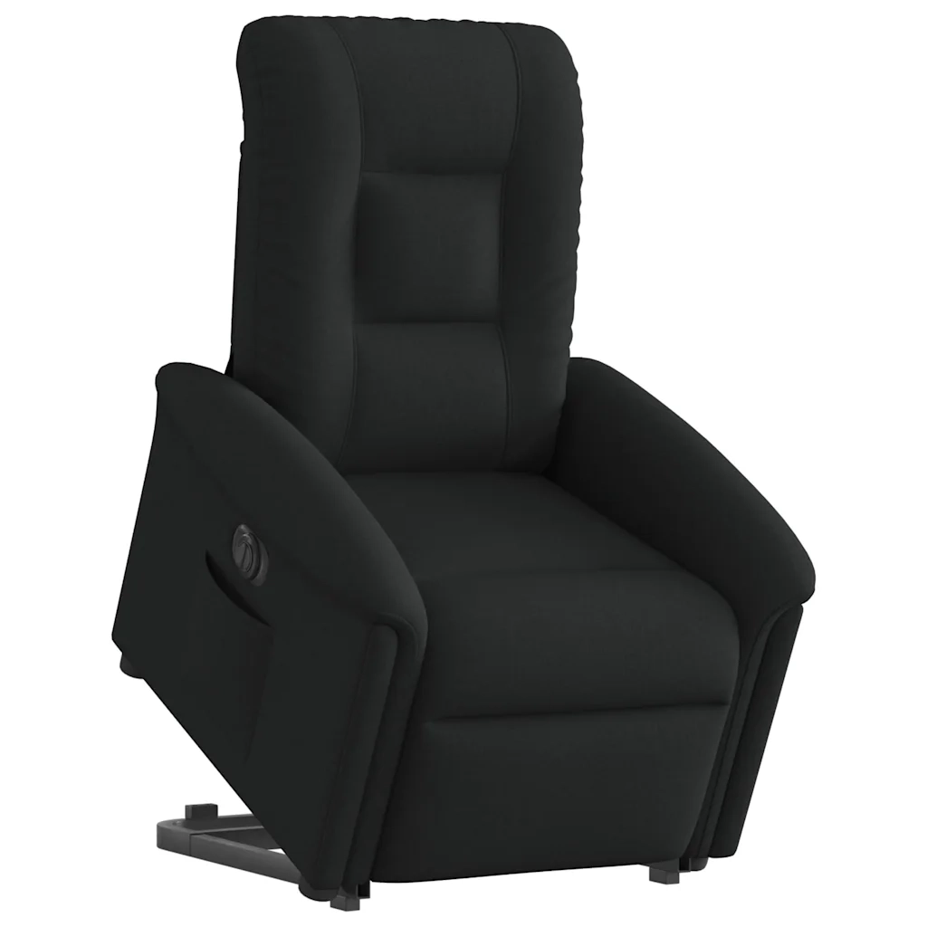 Poltrona Alzapersona Reclinabile Elettrica Nera in Tessuto 3303276