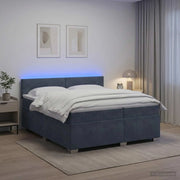 Letto con Box Spring, Materasso e LED Grigio Scuro 200 x 200 cm 3452247