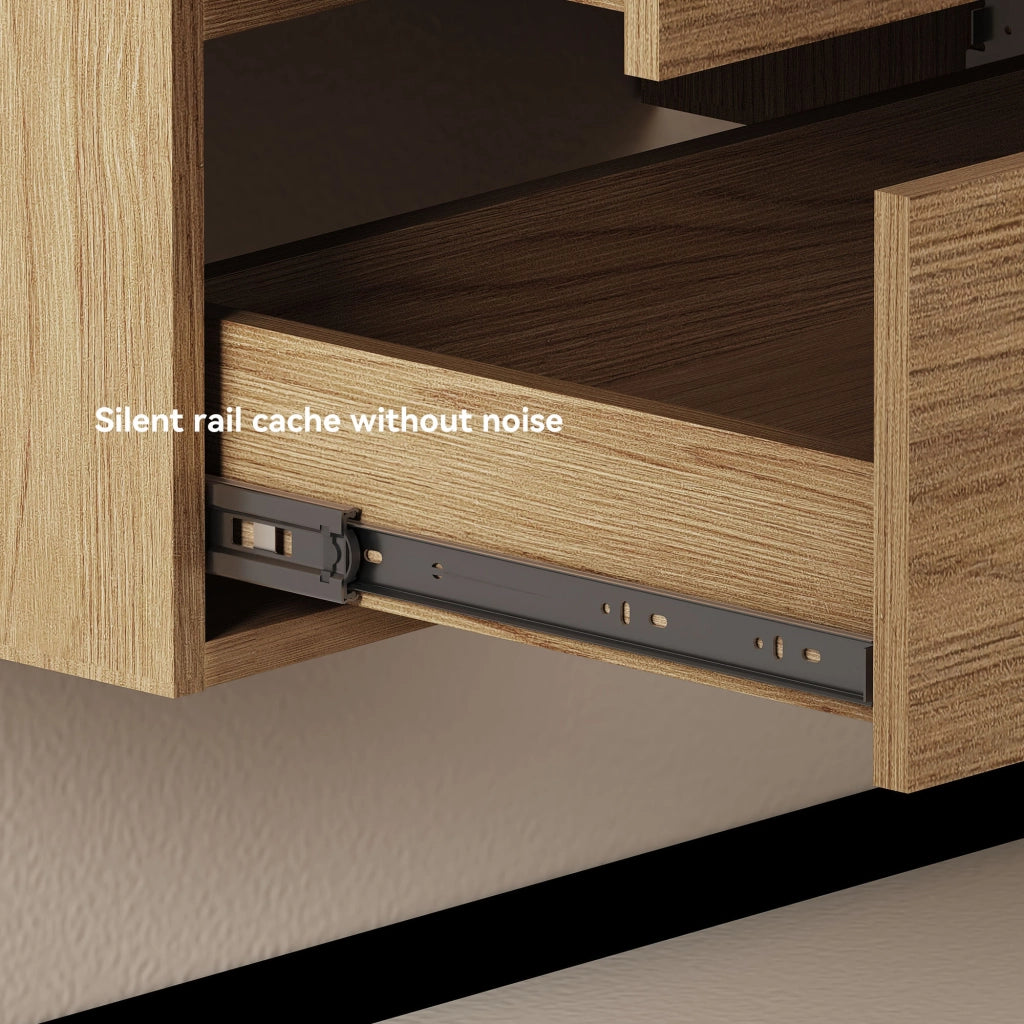 Armadietto Bagno 75 cm ¨C MINIMAL ¨C Rovere Chiaro, 2 Cassetti