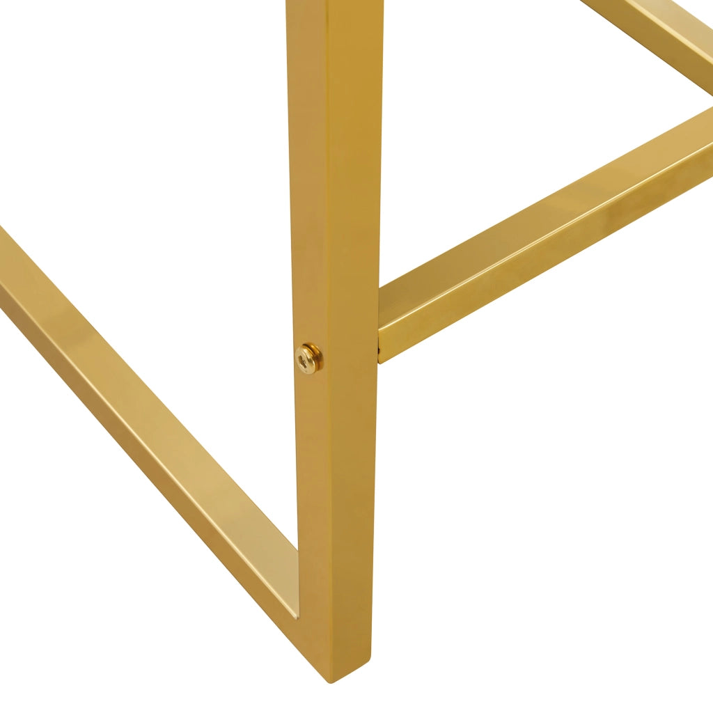 SGABELLO ALTO Quadrato 91,4 cm PU Bianco e Oro Set da 2 pezzi