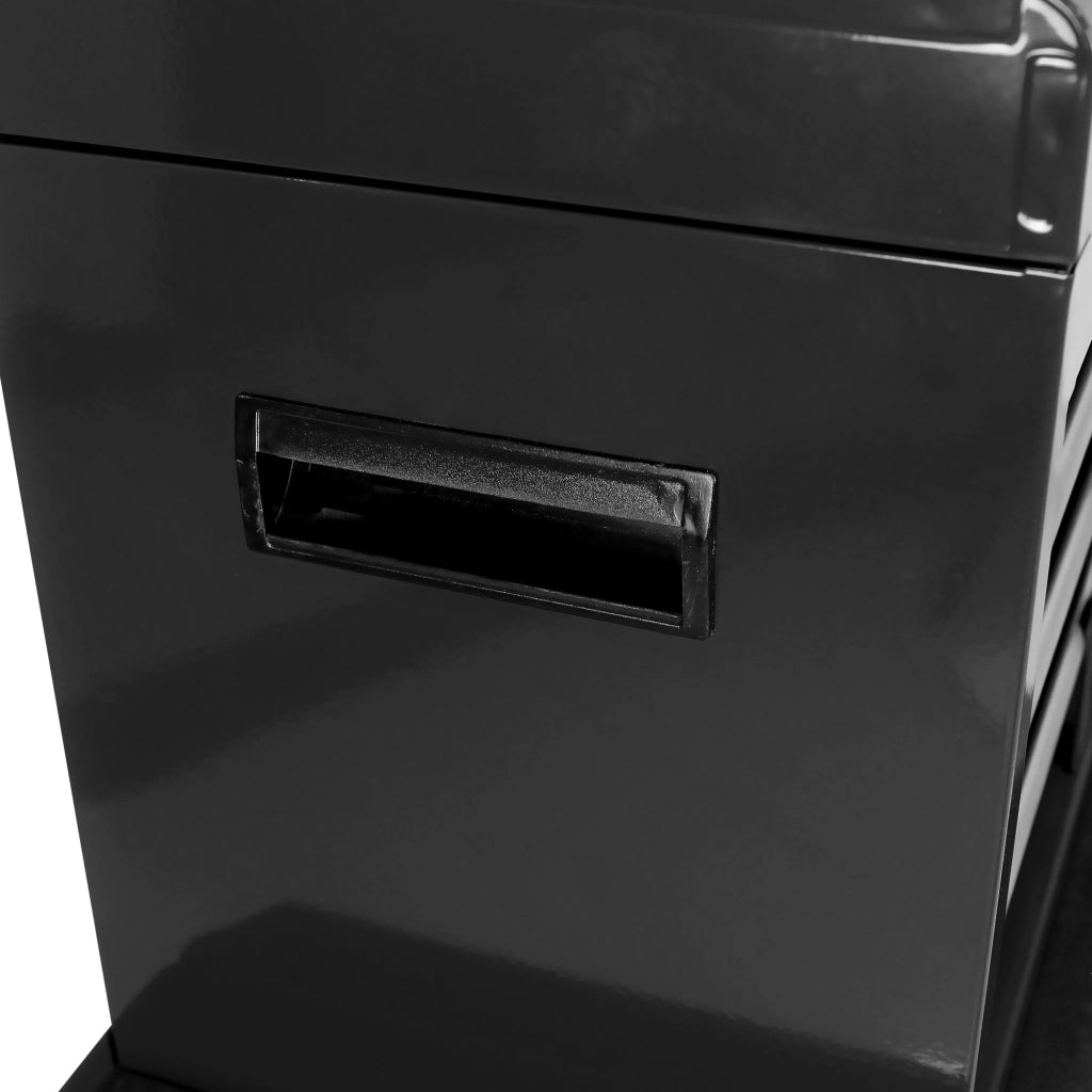 CARRELLO PORTAATTREZZI CON 5 CASSETTI, RUOTE, ACCIAIO NERO