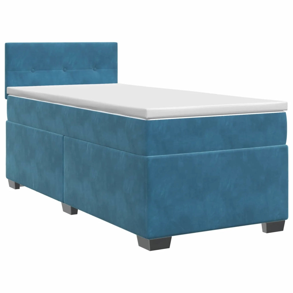 Letto box spring con materasso Blu Scuro 90 x 200 cm Velluto 3450642