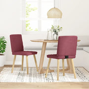 Sedie da Pranzo 2 pz Rosso Vino in Tessuto 4101124