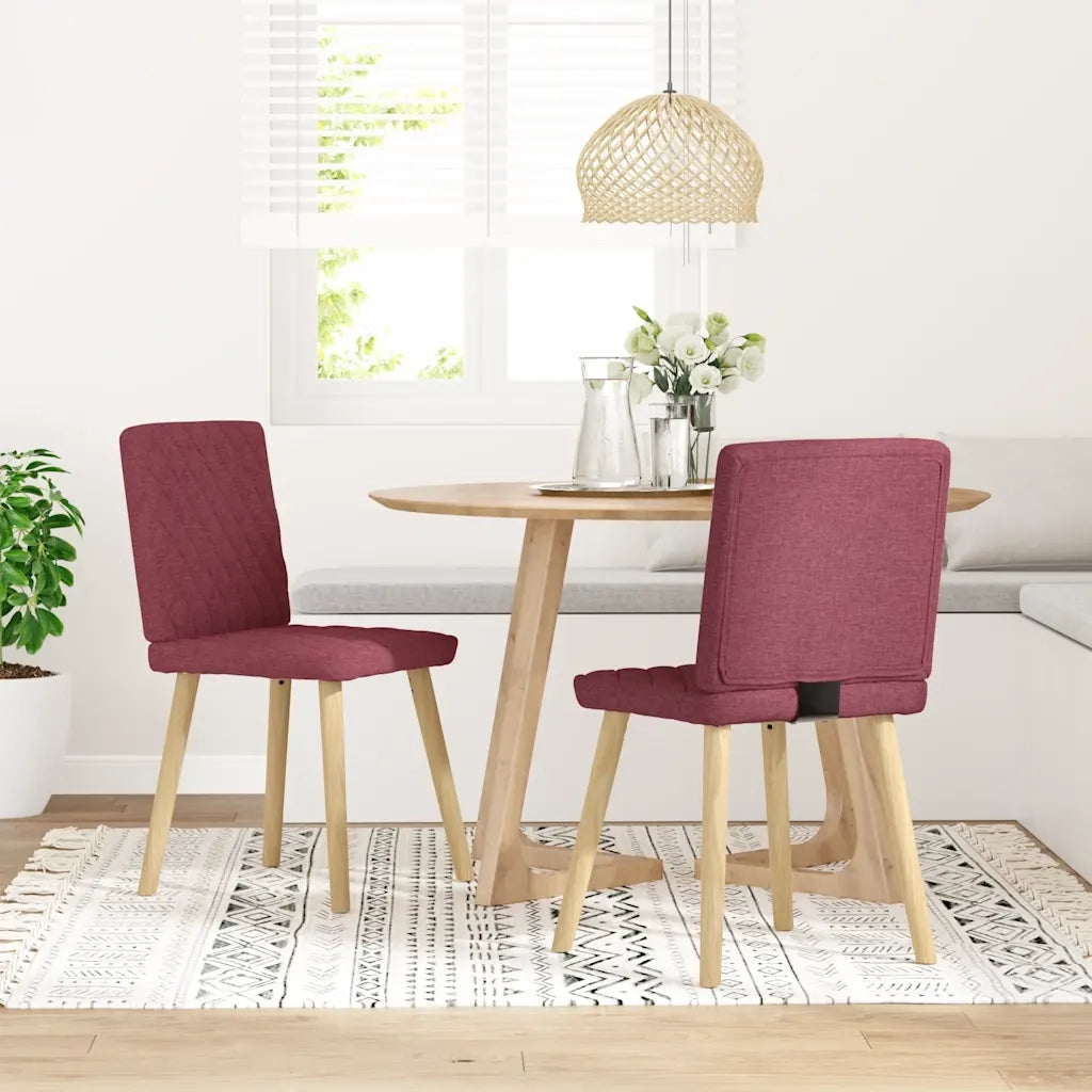 Sedie da Pranzo 2 pz Rosso Vino in Tessuto 4101124
