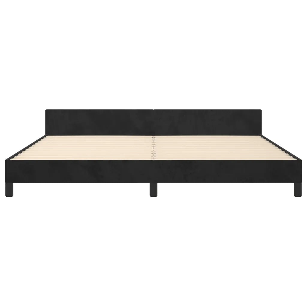Giroletto senza Materasso Nero 200x200 cm in Velluto