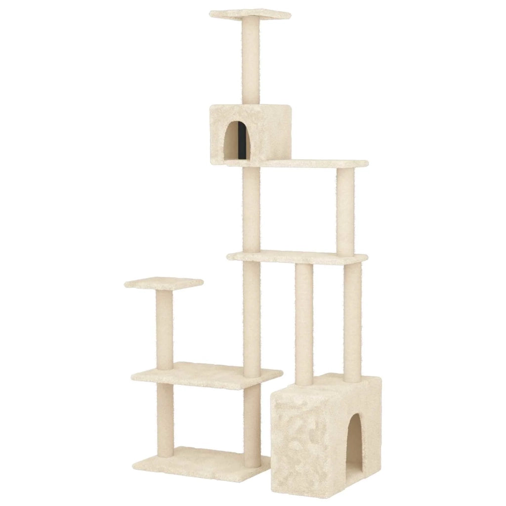 Albero per gatti con pali per graffiare in sisal Crema 177,5 cm