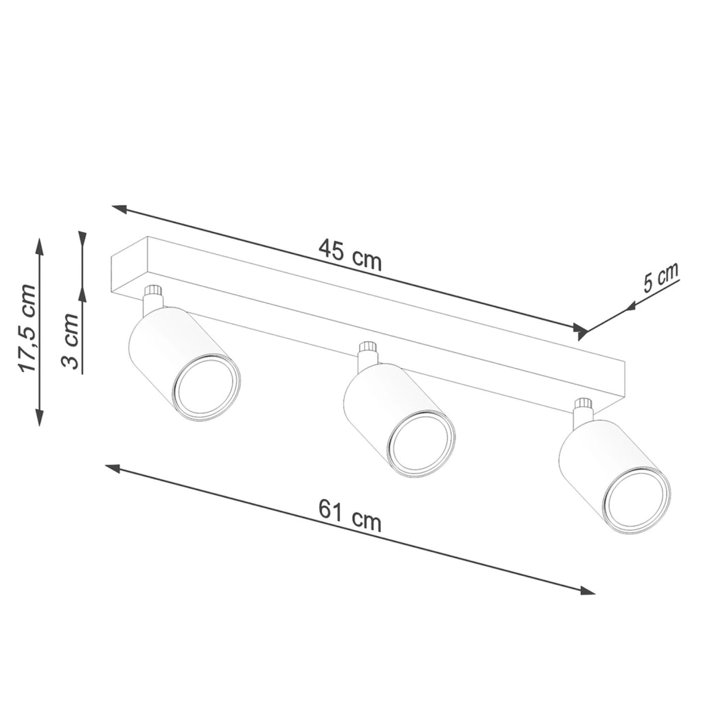 Spot soffitto barra 3 tubi nera GU10 Pure Lume PU1293
