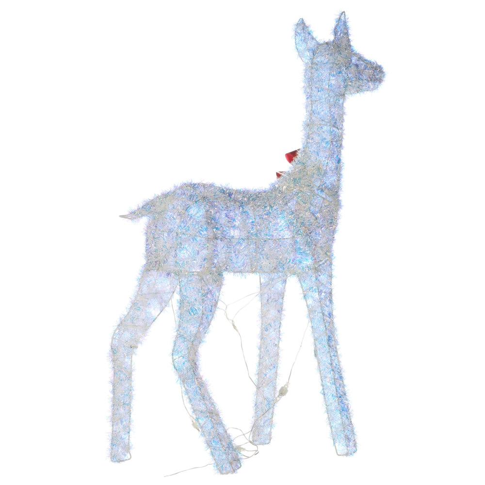Decorazione natalizia da esterno a LED Renna 110 cm Decorazione natalizia da giardino Illuminata Bianca
