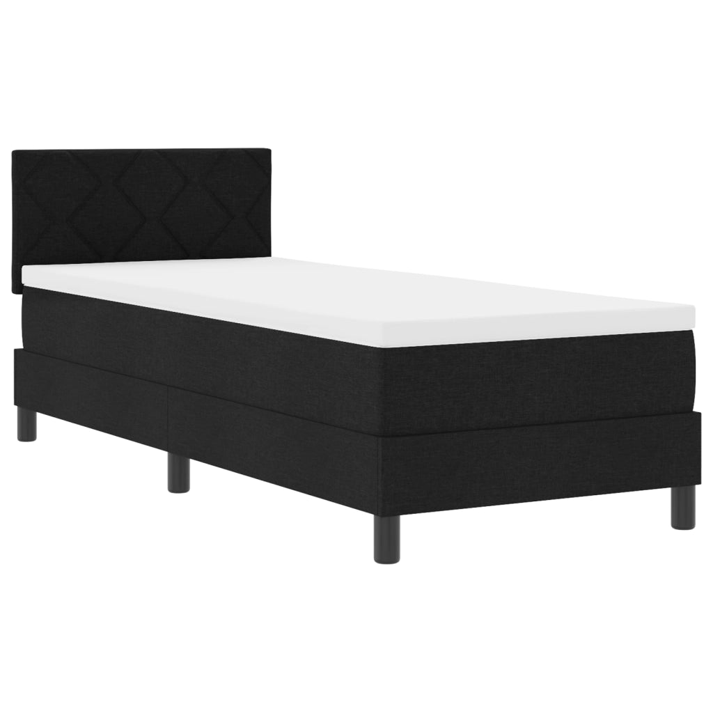 Letto Box Spring con Materasso & LED Nero 80x200 cm Tessuto