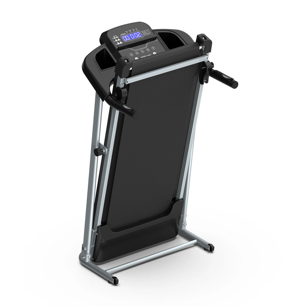 Tapis Roulant Pieghevole 2,5 HP Nero Grigio con Inclinazione, Display LED e Portata 120 kg