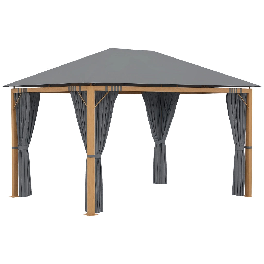 Tenda da giardino rettangolare con tende e copertura in poliestere ¨C Zephmum ¨C 4x3 m struttura in alluminio