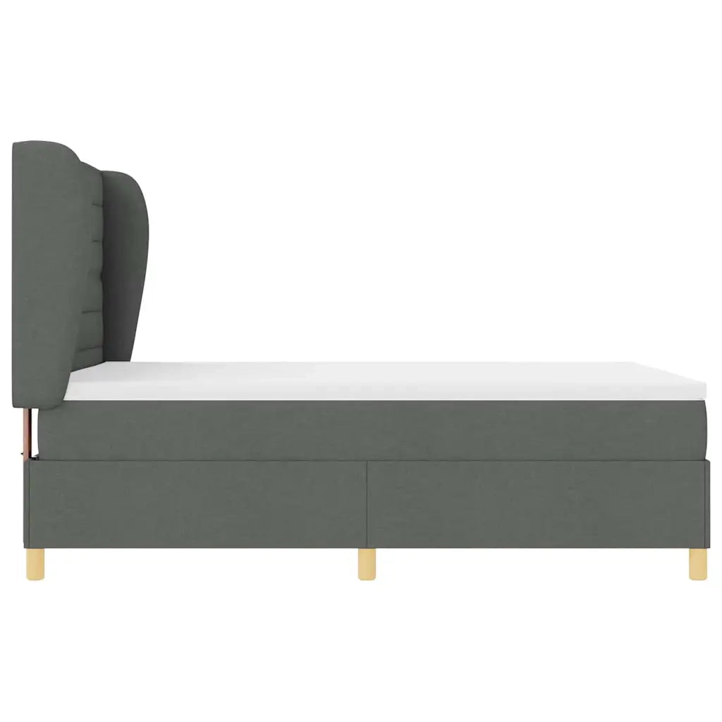 Letto a molle con materasso Grigio scuro 200 x 140 cm Tessuto 3340691