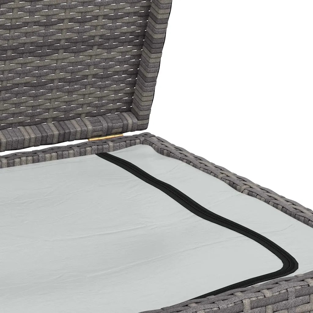 Baule da Giardino Grigio 120x50x60 cm in Polyrattan 46460