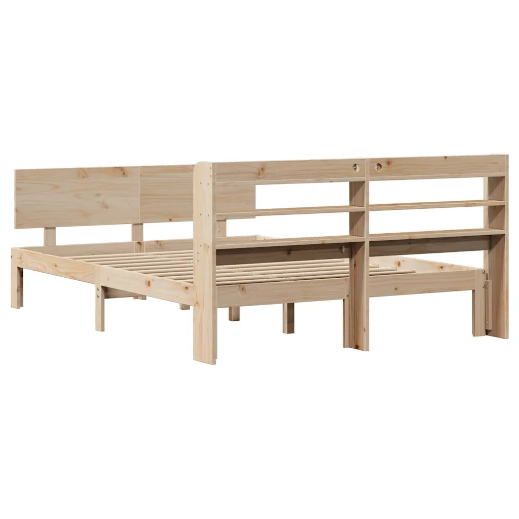 Giroletto con Testiera 160x200 cm in Legno Massello di Pino
