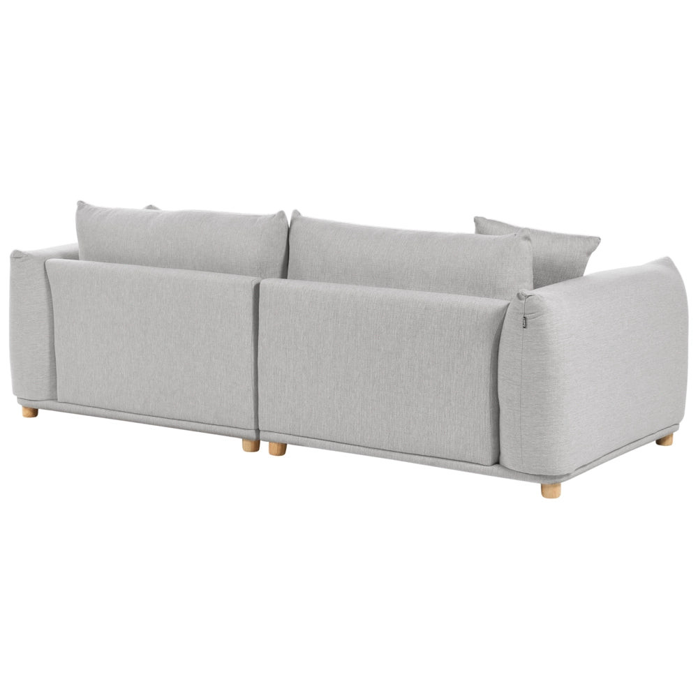 Divano in tessuto Grigio chiaro imbottito in poliestere 3 posti con cuscini decorativi Divano da soggiorno